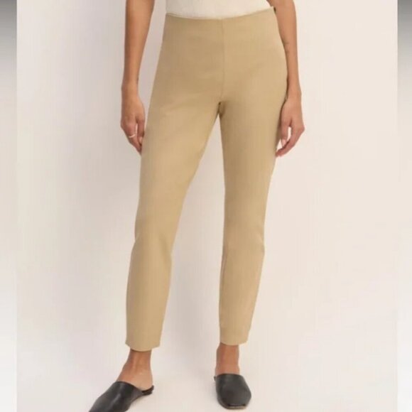 Everlane Pants - NWT Everlane Bi-Stretch High Rise Tan Khaki Side Zip Pull On Work Pants Size 14